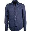 Stenströms Hemd 675221/7970/160 Fitted Body, Reines Leinen, Jeansblau meliert, Jeansblau