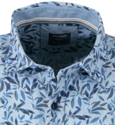 OLYMP Casual Modern Fit 4130/74/10 Hemd, Reines Leinen, Hellblau gemustert, Hellblau 3 OLYMP Casual Modern Fit 4130/74/10 Hemd, Reines Leinen, Hellblau gemustert, Hellblau – Bild 3