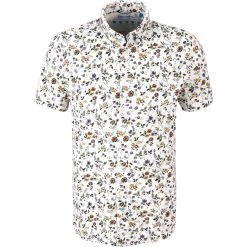 Pierre Cardin Hemd 03621/000/27483/9001 Kurzarmhemd, Slim Fit, Jersey, Weiß gemustert, Weiß