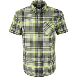 TOMMY JEANS Hemd DM0DM10163/ABM Kurzarmhemd, Bio Baumwolle, Hellgrün kariert, Hellgrün