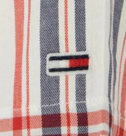 TOMMY JEANS Hemd DM0DM10163/YBR Kurzarmhemd, Bio Baumwolle, Weiß-rot kariert, Weiß -hemdenverkauf 367173 norm3
