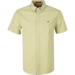 TOMMY JEANS Hemd DM0DM10137/L83 Kurzarmhemd, Slim Fit, Bio Baumwolle, Hellgrün