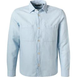 Marc O'Polo Overshirt 123 7291 42122/811 Baumwolle-Leinen, Hellblau