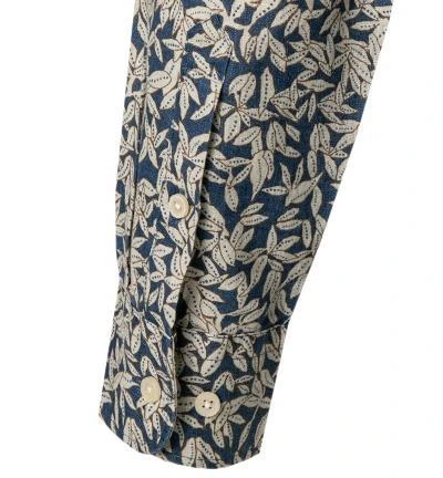 Marc O'Polo Hemd 123 7345 42080/H83 Regular Fit, Reines Leinen, Beige-blau gemustert, Beige-dunkelblau 4 Marc O'Polo Hemd 123 7345 42080/H83 Regular Fit, Reines Leinen, Beige-blau gemustert, Beige-dunkelblau – Bild 4