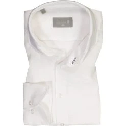 fakts Hemd 6018/111 Slim Fit, Reines Leinen, Weiß