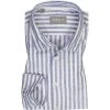 fakts Hemd 6020/213 Slim Fit, Leinen, Blau-weiß gestreift, Hellblau