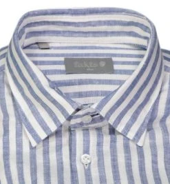 fakts Hemd 6020/213 Slim Fit, Leinen, Blau-weiß gestreift, Hellblau -hemdenverkauf 367271 norm2