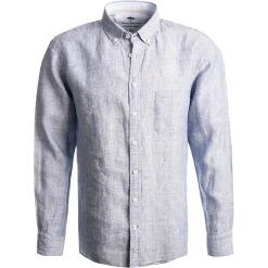 Fynch-Hatton Hemd 1121 6030/6033 Casual Fit, Reines Leinen, Dunkelblau meliert, Dunkelblau