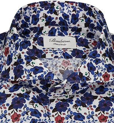 Stenströms Hemd 612361/8144/161 Fitted Body, Baumwolle, Weiß-blau gemustert, Weiß-blau 3 Stenströms Hemd 612361/8144/161 Fitted Body, Baumwolle, Weiß-blau gemustert, Weiß-blau – Bild 3