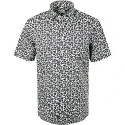 Seidensticker Hemd 198761/19 Kurzarmhemd, Regular Fit, Popeline, Nachtblau-weiß gemustert, Nachtblau-weiß