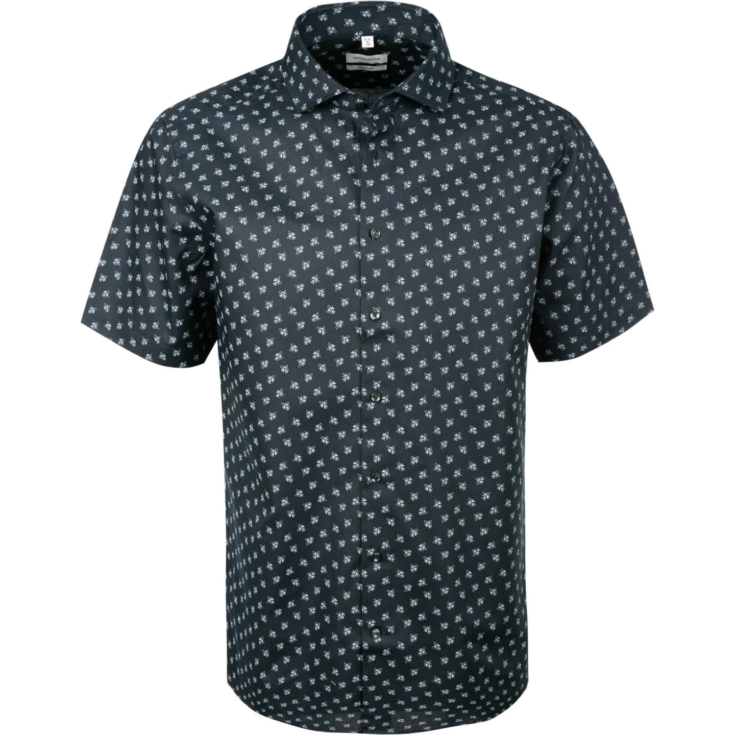 Seidensticker Hemd 198711/19 Kurzarmhemd, Regular Fit, Oxford, Blau gemustert, Nachtblau 1 Seidensticker Hemd 198711/19 Kurzarmhemd, Regular Fit, Oxford, Blau gemustert, Nachtblau