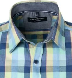 CasaModa Hemd 913652200/500 Kurzarmhemd, Comfort Fit, Baumwolle, Blau-gelb kariert, Blau-gelb-grün -hemdenverkauf 367464 norm2