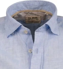 FIL NOIR Hemd Roma 51490/62 Kurzarmhemd, Shaped Fit, Reines Leinen, Hellblau meliert, Hellblau -hemdenverkauf 367629 norm2