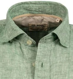 FIL NOIR Hemd Roma 51490/83 Kurzarmhemd, Shaped Fit, Reines Leinen, Grasgrün meliert, Grasgrün -hemdenverkauf 367632 norm2