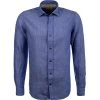 FIL NOIR Hemd Roma 51492/66 Shaped Fit, Reines Leinen, Tintenblau meliert, Tintenblau