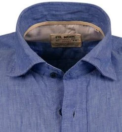 FIL NOIR Hemd Roma 51492/66 Shaped Fit, Reines Leinen, Tintenblau meliert, Tintenblau -hemdenverkauf 367641 norm2