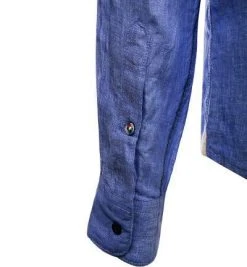 FIL NOIR Hemd Roma 51492/66 Shaped Fit, Reines Leinen, Tintenblau meliert, Tintenblau -hemdenverkauf 367641 norm4