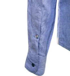 FIL NOIR Hemd Roma 51492/67 Shaped Fit, Reines Leinen, Blau meliert, Blau -hemdenverkauf 367643 norm4