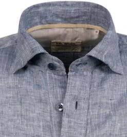 FIL NOIR Hemd Roma 51492/68 Shaped Fit, Reines Leinen, Indigo meliert, Indigo -hemdenverkauf 367644 norm2