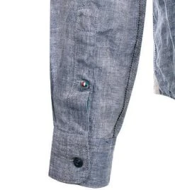 FIL NOIR Hemd Roma 51492/68 Shaped Fit, Reines Leinen, Indigo meliert, Indigo -hemdenverkauf 367644 norm4