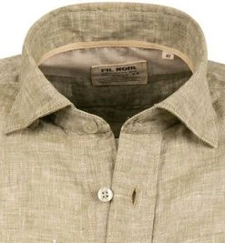FIL NOIR Hemd Roma 51492/86 Shaped Fit, Reines Leinen, Grün meliert, Grün -hemdenverkauf 367645 norm2