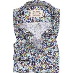 FIL NOIR Hemd Treviso 51470/67 Shaped Fit, Popeline CO2-Neutral, Blau gemustert, Blau