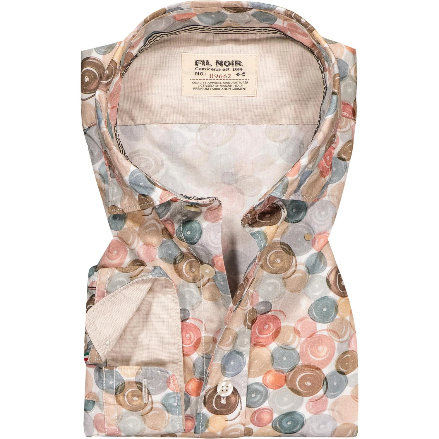 FIL NOIR Hemd Treviso 51471/26 Shaped Fit, Baumwolle CO2-Neutral, Taupe gemustert, Taupe 1 FIL NOIR Hemd Treviso 51471/26 Shaped Fit, Baumwolle CO2-Neutral, Taupe gemustert, Taupe