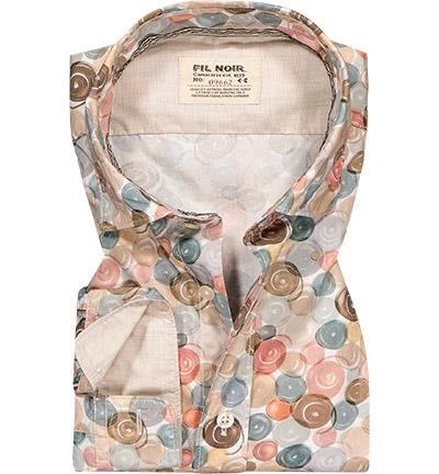 FIL NOIR Hemd Treviso 51471/26 Shaped Fit, Baumwolle CO2-Neutral, Taupe gemustert, Taupe 2 FIL NOIR Hemd Treviso 51471/26 Shaped Fit, Baumwolle CO2-Neutral, Taupe gemustert, Taupe – Bild 2