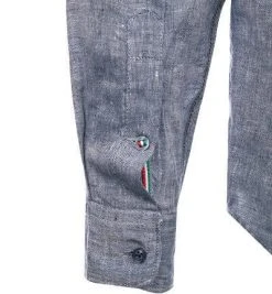 FIL NOIR Hemd Ancona 51491/68 Shaped Fit, Reines Leinen, Indigo -hemdenverkauf 367661 norm4