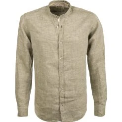 FIL NOIR Hemd Ancona 51491/86 Shaped Fit, Reines Leinen, Grün