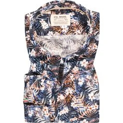 FIL NOIR Hemd Treviso 51412/67 Shaped Fit, Baumwolle CO2-Neutral, Blau gemustert, Blau