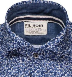 FIL NOIR Hemd Giuseppe 51459/67 Shaped Fit, Mikrofaser CO2-Neutral, Blau gemustert, Blau -hemdenverkauf 367677 norm2