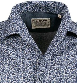 FIL NOIR Hemd Paulo 51458/67 Kurzarmhemd, Shaped Fit, Mikrofaser, Blau gemustert, Blau -hemdenverkauf 367681 norm2