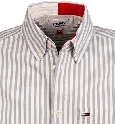 TOMMY JEANS Hemd DM0DM10160/POB Kurzarmhemd, Bio Baumwolle, Blau-weiß gestreift, Blau-weiß 2 TOMMY JEANS Hemd DM0DM10160/POB Kurzarmhemd, Bio Baumwolle, Blau-weiß gestreift, Blau-weiß – Bild 2