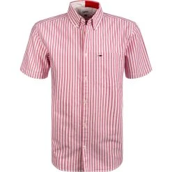 TOMMY JEANS Hemd DM0DM10160/T1K Kurzarmhemd, Bio Baumwolle, Rosa-weiß gestreift, Pink-weiß