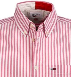 TOMMY JEANS Hemd DM0DM10160/T1K Kurzarmhemd, Bio Baumwolle, Rosa-weiß gestreift, Pink-weiß -hemdenverkauf 367725 norm2