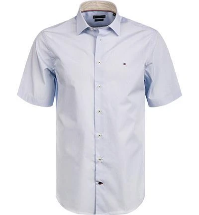 Tommy Hilfiger Hemd MW0MW20255/0GY Kurzarmhemd, Regular Fit, Baumwolle, Hellblau meliert , Blau-weiß 2 Tommy Hilfiger Hemd MW0MW20255/0GY Kurzarmhemd, Regular Fit, Baumwolle, Hellblau meliert , Blau-weiß – Bild 2