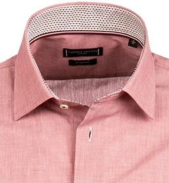 Tommy Hilfiger Hemd MW0MW20255/0KP Kurzarmhemd, Regular Fit, Baumwolle, Pastellrot meliert , Rot-weiß -hemdenverkauf 367744 norm2