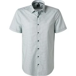 OLYMP Level Five Body Fit 2021/72/45 Kurzarmhemd, Baumwolle, Grün-blau gemustert, Grün