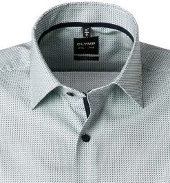 OLYMP Level Five Body Fit 2021/72/45 Kurzarmhemd, Baumwolle, Grün-blau gemustert, Grün -hemdenverkauf 367835 norm2