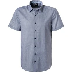 OLYMP Level Five Body Fit 2021/72/18 Kurzarmhemd, Baumwolle, Marineblau gemustert, Marine