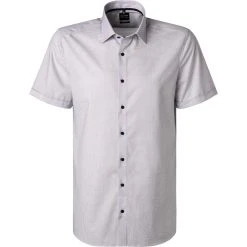 OLYMP Level Five Body Fit 2021/72/28 Kurzarmhemd, Baumwolle, Braun-blau gemustert, Braun