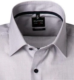 OLYMP Level Five Body Fit 2021/72/28 Kurzarmhemd, Baumwolle, Braun-blau gemustert, Braun -hemdenverkauf 367838 norm2