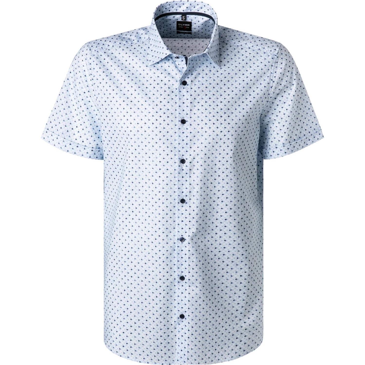 OLYMP Level Five Body Fit 2023/72/11 Kurzarmhemd, Baumwolle, Bleu gemustert, Bleu 1 OLYMP Level Five Body Fit 2023/72/11 Kurzarmhemd, Baumwolle, Bleu gemustert, Bleu