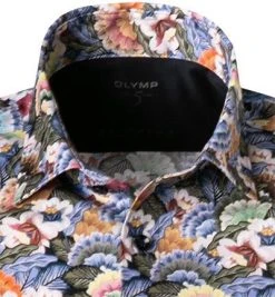 OLYMP Level Five Body Fit 2001/72/47 Kurzarmhemd, Jersey geruchshemmend, Olivgrün gemustert, Oliv -hemdenverkauf 367843 norm2