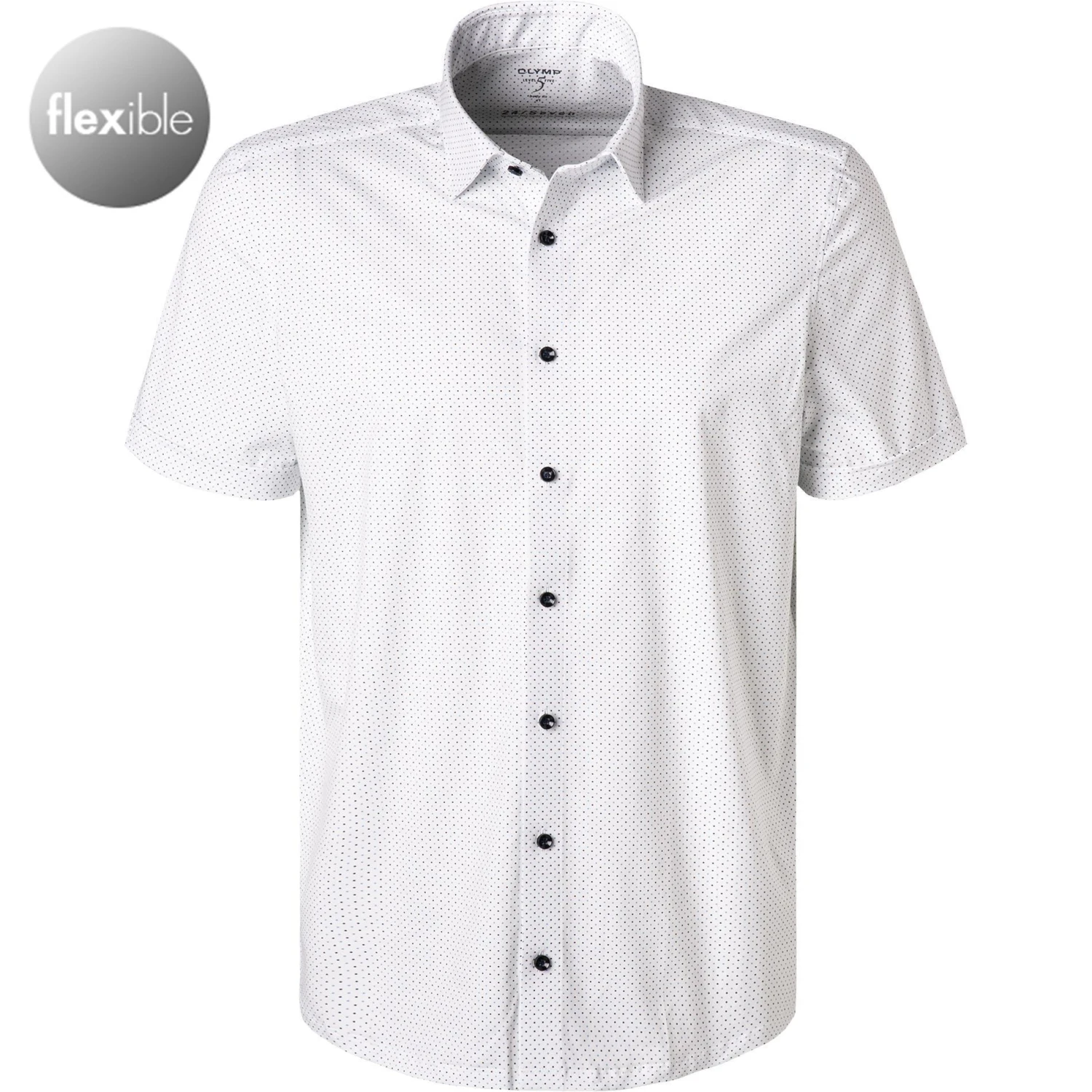 OLYMP Level Five Body Fit 2009/72/00 Kurzarmhemd, Jersey geruchshemmend, Weiß gemustert , Weiß 1 OLYMP Level Five Body Fit 2009/72/00 Kurzarmhemd, Jersey geruchshemmend, Weiß gemustert , Weiß