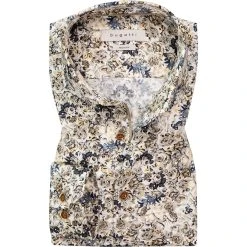 bugatti Hemd 9950/78505/50 Modern Fit, Baumwolle, Braun gemustert, Braun