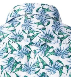 OLYMP Casual Modern Fit 4005/72/00 Kurzarmhemd, Baumwolle, Weiß-blau-grün, Weiß -hemdenverkauf 367866 norm4