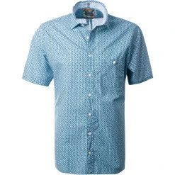 OLYMP Casual Modern Fit 4009/72/45 Kurzarmhemd, Baumwolle, Blau-grün gemustert, Grün