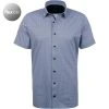 OLYMP Luxor Modern Fit 1205/72/11 Kurzarmhemd, Jersey geruchshemmend, Blau-weiß gemustert, Bleu